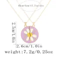 Passende lila Gänseblümchen-Herz-Puzzlekette für Paare mit LOVE YOU Gravur - Lila Gänseblümchen-Puzzle-Stil (A3359)