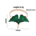 Golden ginkgo leaf napkin ring with green enamel finish for Christmas party decor - Ginkgo Leaf Style (Z1033-3)