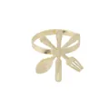 Rond de serviette doré au design créatif de couverts avec cuillère couteau et fourchette - Style Vaisselle Or (Z1047-2)