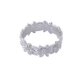 Bague marguerite en argent poli avec motifs floraux continus pour femmes élégantes - Bague Tournesol Argent (Z1049-1)