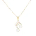 Elegant gold musical note necklace with white enamel inlay for women's daily wear - White Note Style (A3346-7)