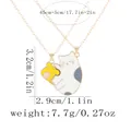 Matching cat couple necklace set in gold finish with cute enamel pendant charms - Cat and Mouse Splicing Style (A3352)
