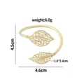Rond de serviette en forme de feuille dorée pour tables de fêtes et réceptions - Style Feuille Ajourée Or (Z1051-2)