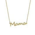 Eleganter goldener Mama-Schriftzug Anhänger an einer Gliederkette mit Spiegelreflexion - Gold Mama Brief Halskette (A2664GO)