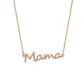 Minimalistische Mama Halskette mit Schriftzug-Anhänger in Roségold mit feiner Kette - Roségold Mama Brief Halskette (A2664ROGO)