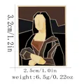 Abstract Mona Lisa enamel pin badge for clothes with dimensions and weight specs - Mona Lisa (C3095-1)