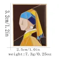 Artistic Girl with a Pearl Earring enamel pin badge in geometric abstract style - Girl with a Pearl Earring (C3095-2)
