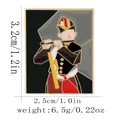 Artistic vintage enamel pin featuring abstract flute player with 3.2cm x 2.5cm dimensions - The Fifer (C3095-4)