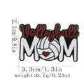 Pin de esmalte de voleibol MOM con corazón rojo, dimensiones 3,3 cm por 2,1 cm - Estilo de Letras Volleyball MOM (C3100-2)