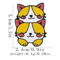 Lindo broche de gato de esmalte apilado en colores amarillo y blanco de 3,4 cm - Estilo Dos Gatos Apilados (C3096-3)