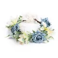 Mori-Waldblumenkranz mit dunkelblauen Rosen und Lilien für Hochzeitsfotografie Dekor - Vintage Dunkelblaue Rose Stil (W1243)