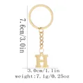 Goldener H-Buchstaben-Schlüsselanhänger mit Gitterstruktur für Handtaschen und Mode - Buchstabe H (D1424-H)