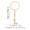 Goldener Schlüsselanhänger mit L-Anhänger, Gitterstruktur und Maßangaben für Accessoires - Buchstabe L (D1424-L)