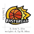 Fastbreak basketball enamel pin with orange flames, 3.2cm sport brooch for bags and clothes - Fastbreak Basketball Style (C3156-1)