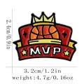 MVP basketball enamel pin with crown and stars showing 3.2cm width dimensions - MVP Crown Style (C3156-3)