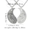 Handcrafted vintage alloy dragon puzzle pendant necklaces for couples on white background - Dragon Puzzle Necklace Set (A3388)