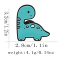 Süße Emaille-Brosche in Blaugrün mit Dinosaurier-Motiv, Maße 3,2cm Höhe und 2,8cm Breite - Seeblauer Brontosaurus (C3190-1)