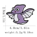Niedliche lila Flugsaurier Dinosaurier Emaille Brosche mit 2,9cm mal 4,0cm Maßen - Violetter Flugsaurier (C3190-2)