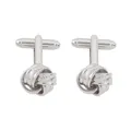 Boutons de manchette nœud argenté poli avec fermeture à bascule pour chemises d'hommes - Style Nœud Spiralé Argenté (P1088-1)