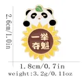 Pin de esmalte de panda y girasol con texto motivacional y medidas detalladas - C3164-4