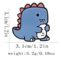 Cute blue cartoon dinosaur enamel pin brooch with dimensions 3.1cm and 5.2g weight - Blue Humanoid Dinosaur (C3190-5)