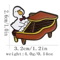 Cute enamel duck pin playing a grand piano, cartoon style jewelry for backpacks - Pianist (C3178-6)
