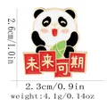 Cartoon panda enamel pin with golden Future is Bright text for graduation gifts - Promising Future Style (C3164-7)