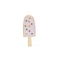 Cute purple popsicle enamel brooch with colorful dots and golden metal trim on white background - Ice Pop Style(C1090-2)