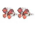 Boutons de manchette papillon avec pierres précieuses rouges et détails en zircon blanc - Rouge