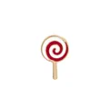 Lollipop enamel pin in red and white swirls with gold alloy trim for summer outfits - Lollipop Style(C1711-3)