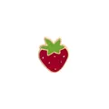 Cute strawberry enamel pin with vibrant red finish and gold-plated details for summer outfits - Strawberry Style(C1711-4)