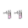Boutons de manchette sablier argenté avec sable rose, accessoire de chemise pour homme - Rose