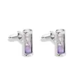 Boutons de manchette sablier argenté avec sable violet pour chemises habillées - Violet