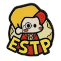 ESTP MBTI personality enamel pin featuring cartoon character on white background - ESTP Entrepreneur Style (C3205-1)