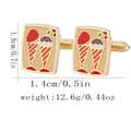 Ice cream drink cufflinks with colorful enamel finish and gold bullet back closure - Ice Cream Style (B1623-2)