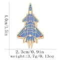 Hellblauer Emaille-Kampfjet-Anstecker mit Vergoldung und Maßen 4,0 cm mal 2,3 cm - Hellblauer Kampfjet-Stil (C3214-3)