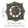 Spilla vintage in bronzo per abiti con motivi a stella retrò e design a bussola - Stile Bussola Stella Vintage (C3217)