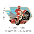 Enamel motorcycle racer lapel pin with Beast text, red and blue sport bike badge - Motorcycle Racer (C3182-1)