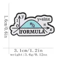 Math sine function formula enamel pin badge in light blue and white for students - Sine Function Diagram (C3204-1)