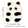 Broche panda mignonne en émail doré, dimensions 2,8x2,2cm, accessoire pour sac à dos - Style de Panda Assis(C3212-2)