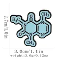 Light blue Caffeine molecule enamel pin made of zinc alloy for jackets and bags - Caffeine Molecular Structure (C3204-2)