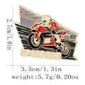 Red sport bike enamel pin with racing rider and Sport Bike text 3.5cm wide - Sport Bike (C3182-3)