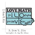 Love Math enamel pin badge featuring geometry and calculus functions for backpacks - Mathematical Formulas Collection (C3204-3)