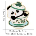 Pin esmaltado de panda en taza de té con medidas de 3,2 cm de altura y 2,6 cm de anchura - Estilo Panda Taza de Té (C3206-4)