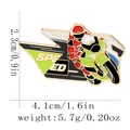 Racing motorcycle rider enamel pin in red and green color with SPEED lettering - Racing Motorcycle (C3182-6)