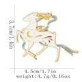 Mythical white deer enamel brooch with gold trim and moon pattern detail - Divine Deer Style (C3218-3)
