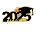 2025 Graduation Brooch with Black Enamel Mortarboard and Gold Graduate Text - Gold 2025 Year Design (C3215-7)