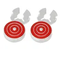 Classic silver business cufflinks with round red enamel concentric bullseye pattern - Red