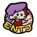 ENTJ personality MBTI enamel pin badge with purple hair character on white background - ENTJ Commander Style (C3205-6)