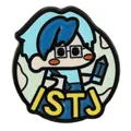 ISTJ personality MBTI metal enamel pin with cartoon character on a white background - ISTJ Logistician Style (C3205-10)